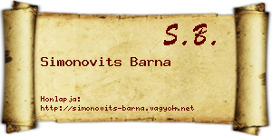 Simonovits Barna névjegykártya